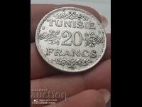 20 φράγκα 1934 Τυνησία ασήμι