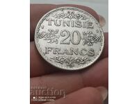 20 francs 1934 Tunisia silver