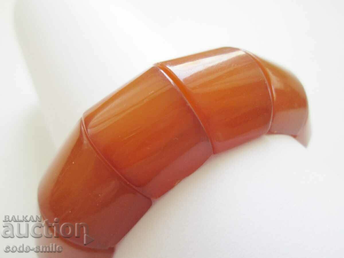 Solid women's bracelet natural amber USSR - 5