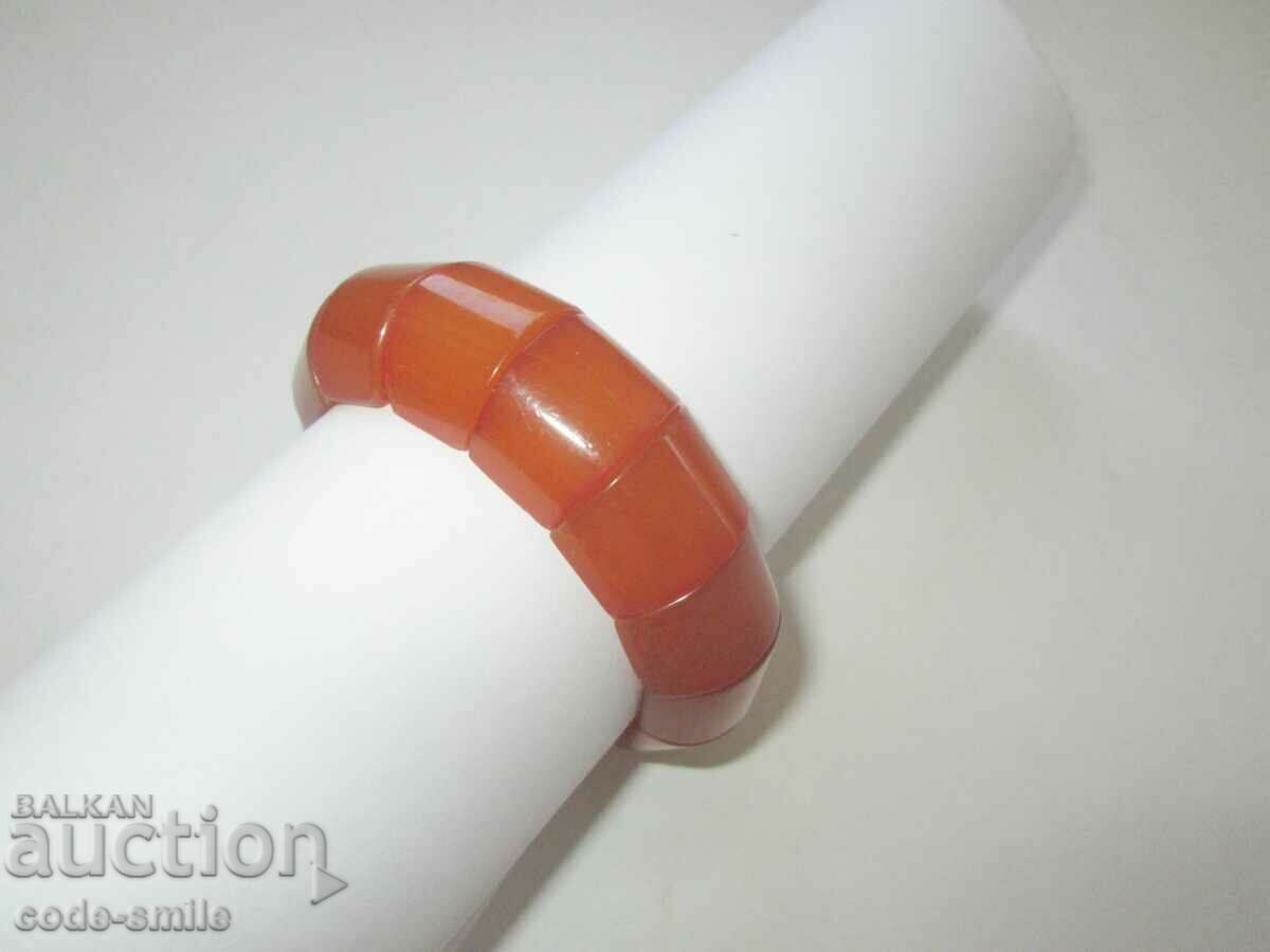 Solid women's bracelet natural amber USSR - 6