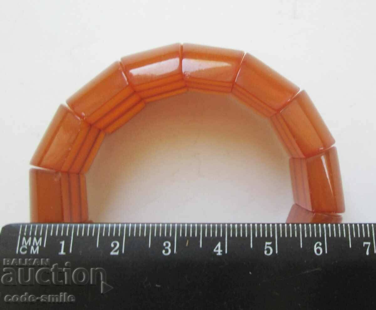 Solid women's bracelet natural amber USSR - 7