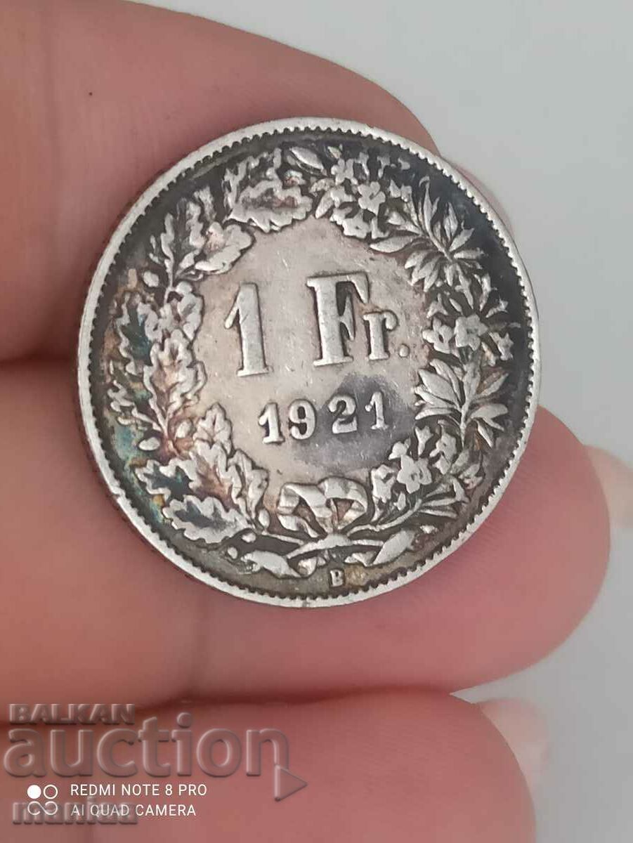 Аукцион 1 франк 1921 г сребро Швейцария Аукцион 1 франк 1921 г сребро Швейцария