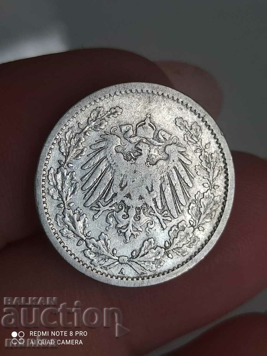 Παράδοση 1/2 Mark 1906 Γερμανία ασήμι Παράδοση 1/2 Mark 1906 Γερμανία ασήμι