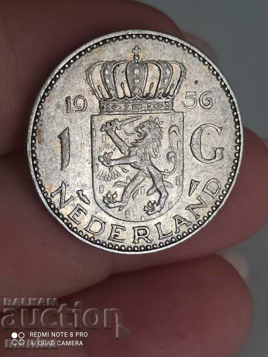 1 guilder 1956 silver Netherlands