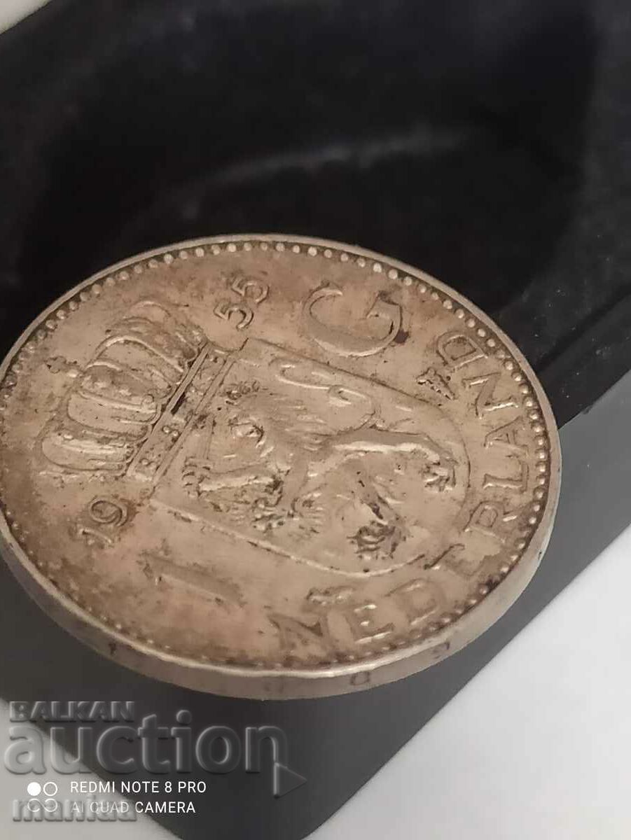 1 guilder 1955 silver Netherlands - 7 1 guilder 1955 silver Netherlands - 7