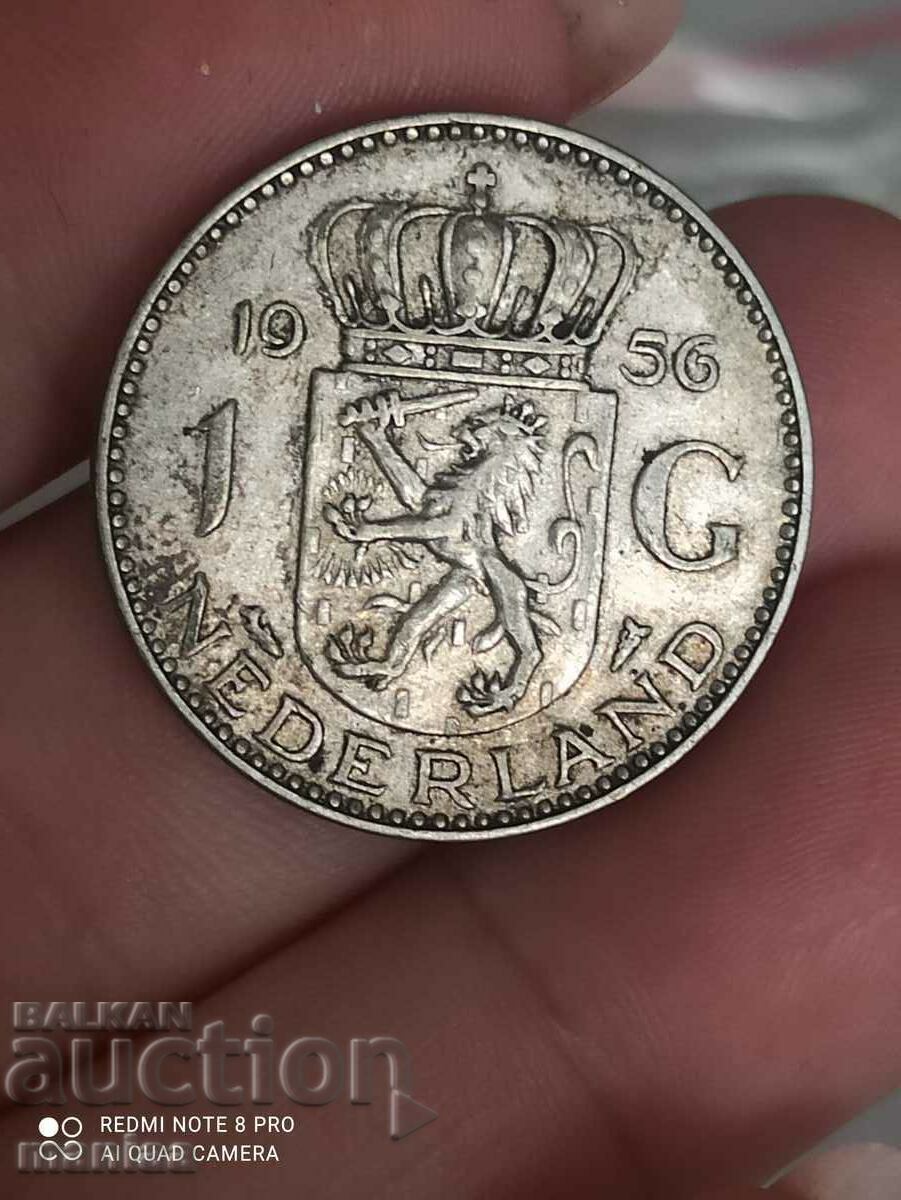 1 guilder 1956 silver Netherlands