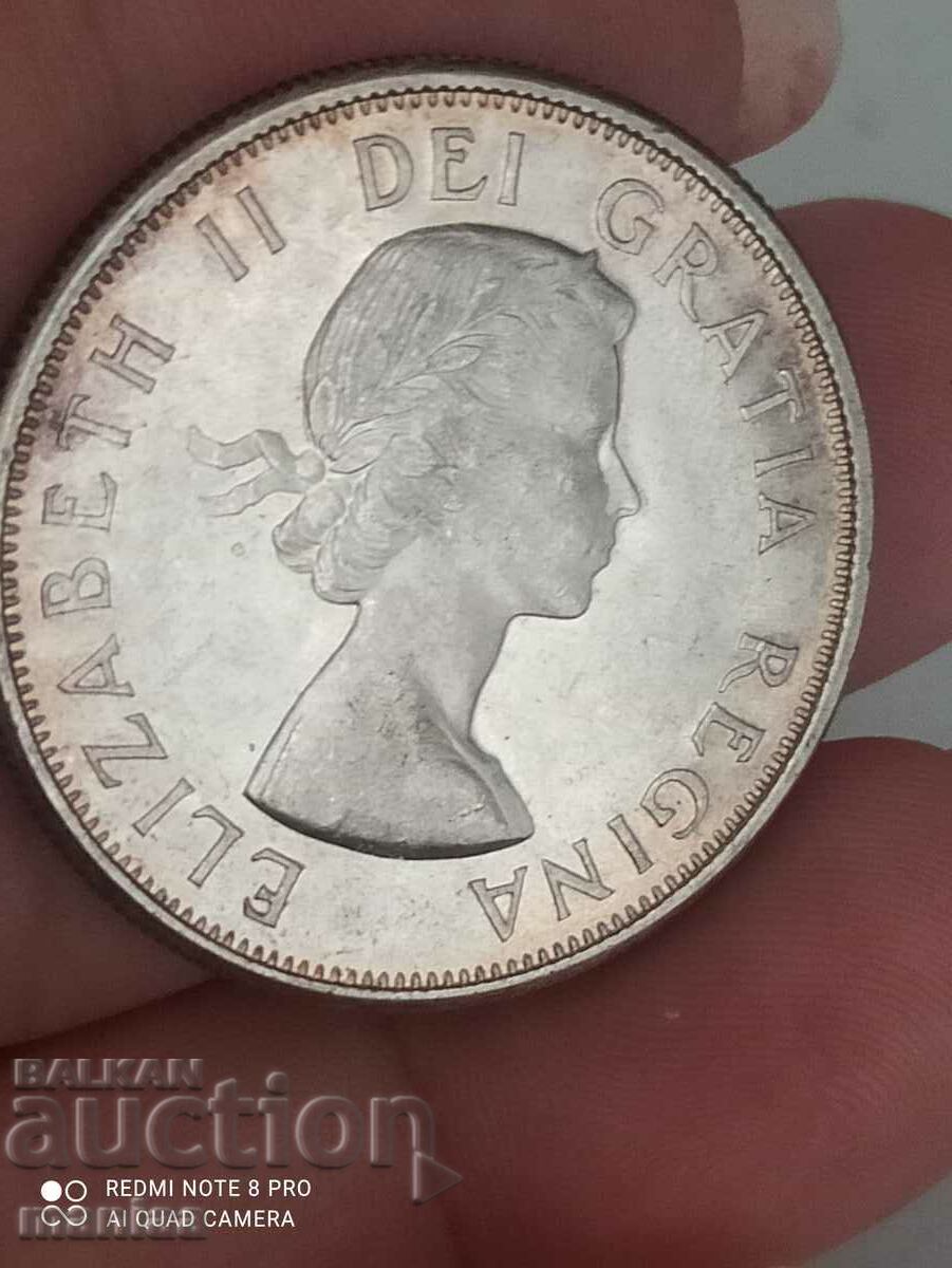 Auction  50 cents 1964 Canada Silver