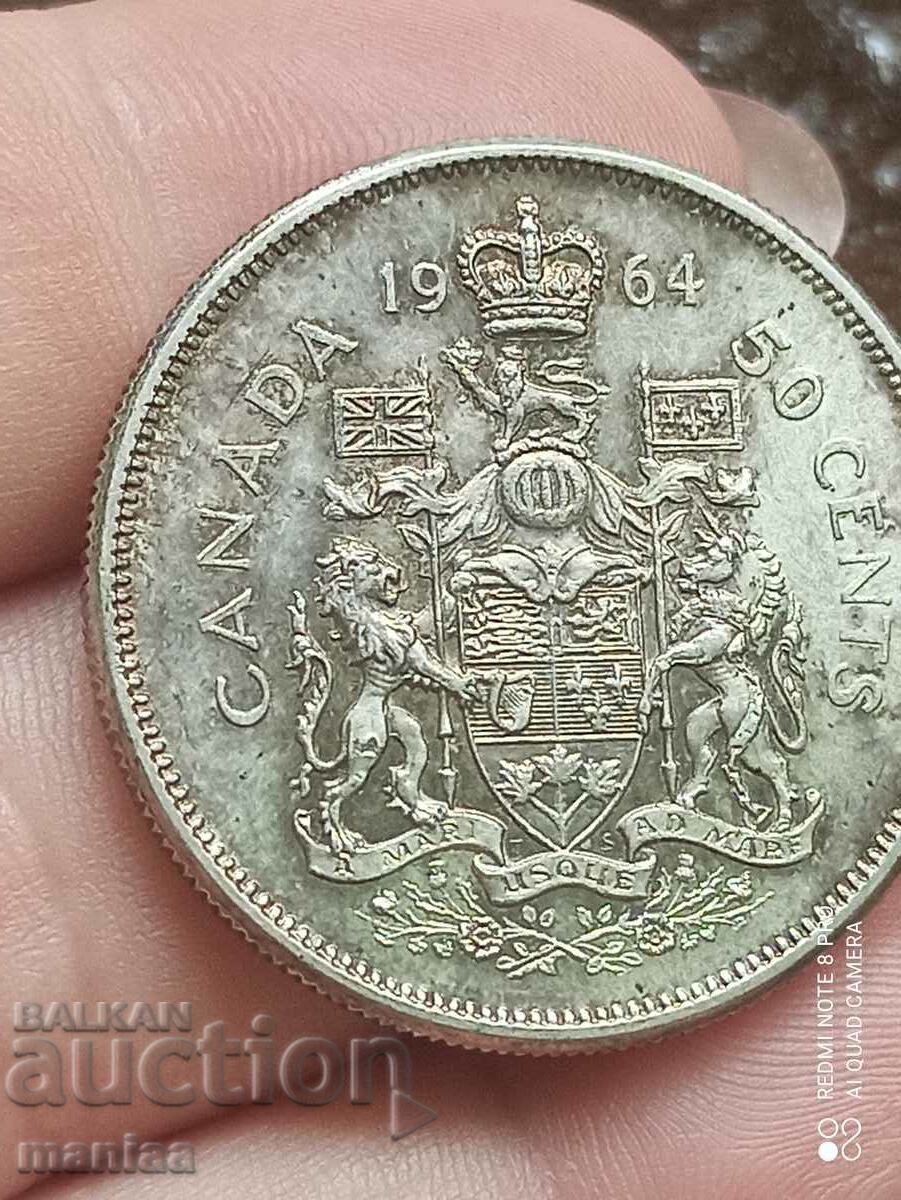 Delivery of 50 cents 1964 Canada Silver