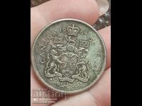 50 цента 1964 г Канада сребро