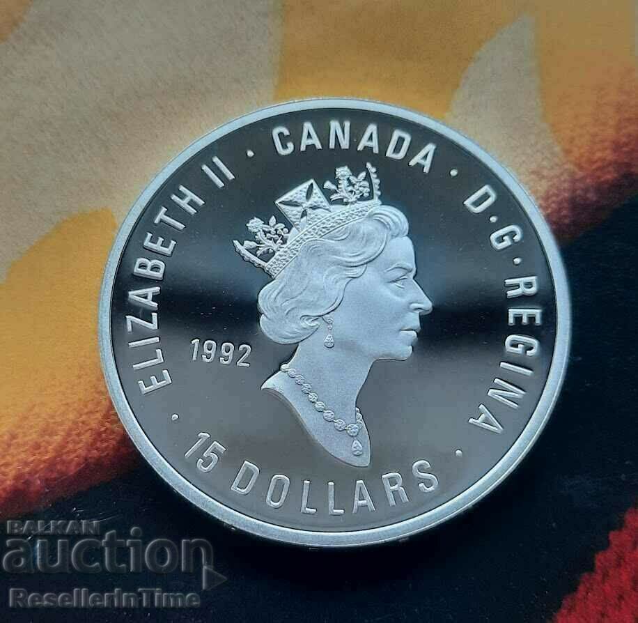 Monedă de argint jubiliară de 15 dolari - Olimpiada Elisabeta a II-a;