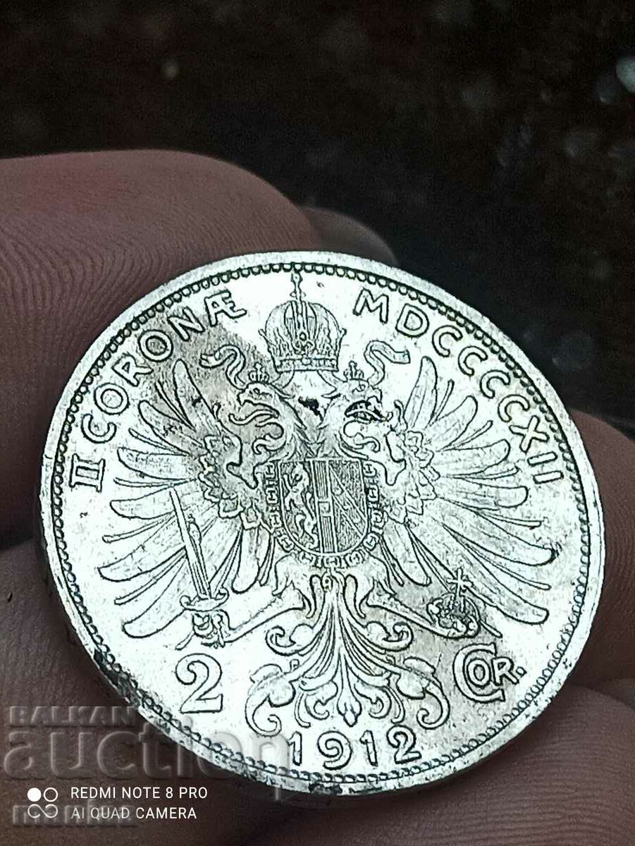 2 crowns 1912 silver