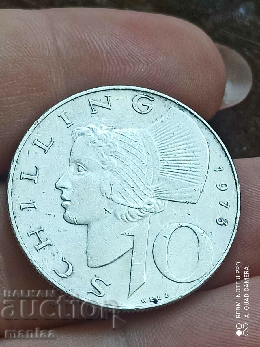 10 Schillings Austria 1973 silver