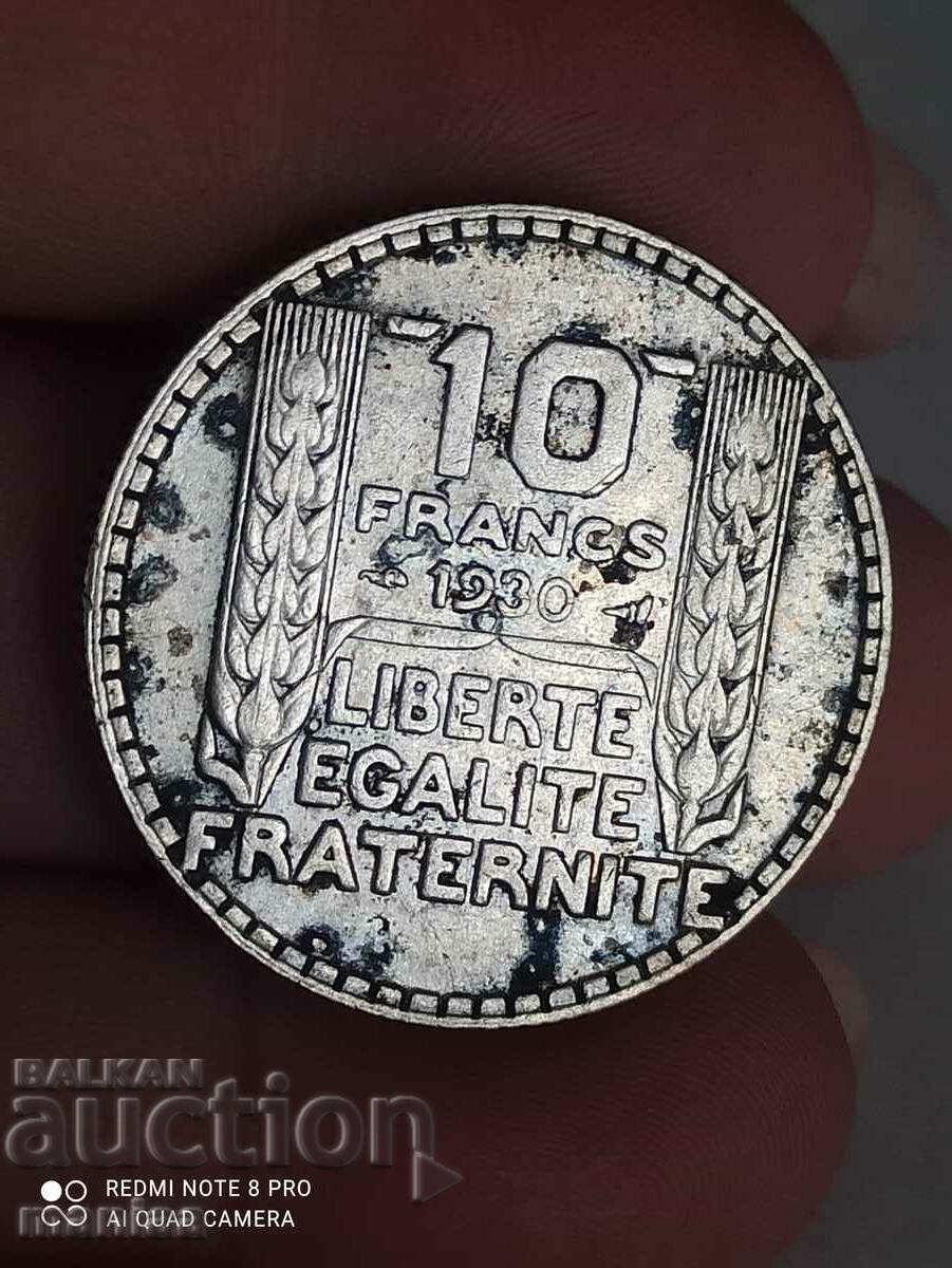 10 φράγκα ασήμι 1930 με τιμή 40.00 BGN | € 20.45 10 φράγκα ασήμι 1930 με τιμή 40.00 BGN | € 20.45