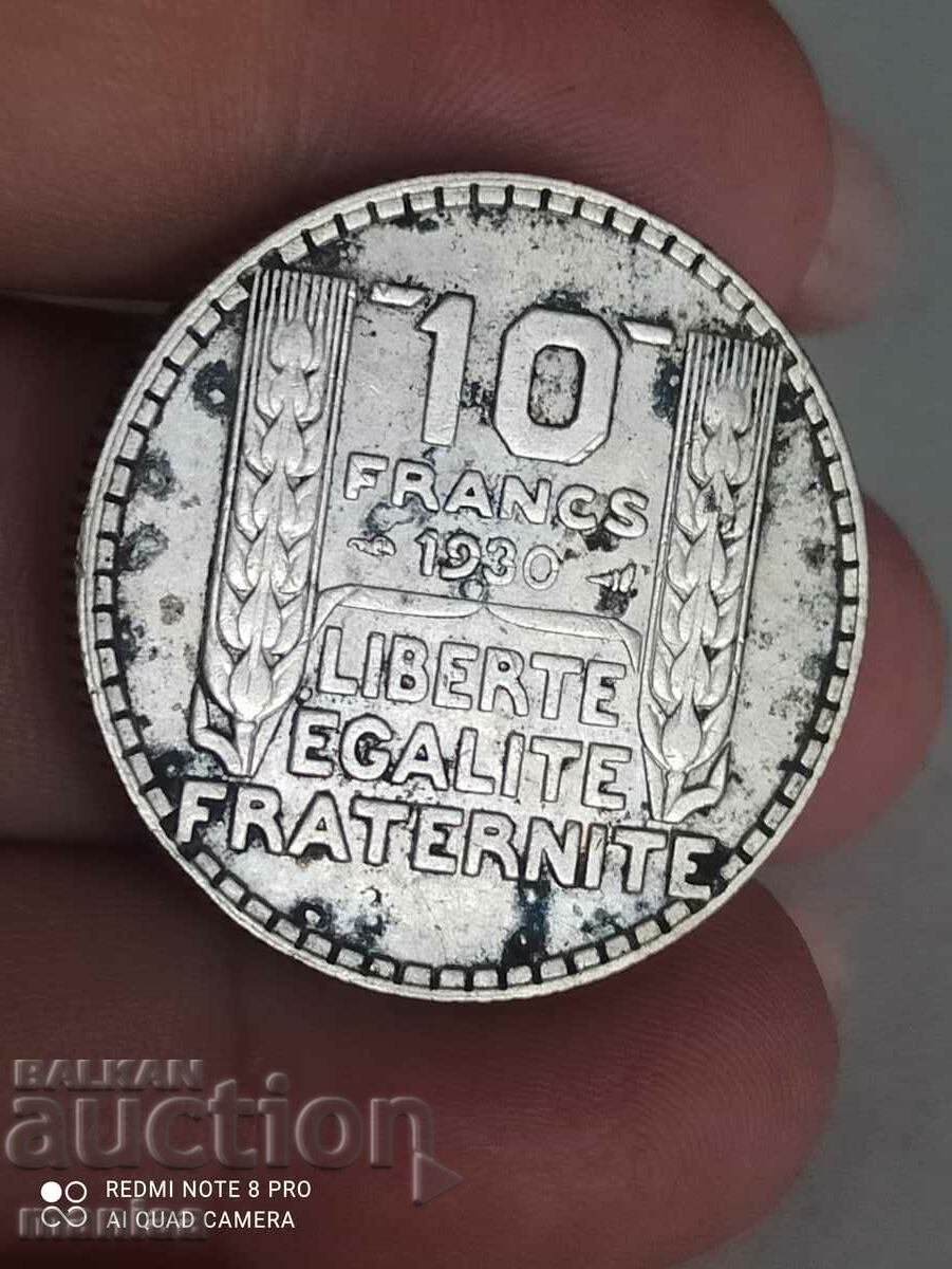 10 φράγκα ασήμι 1930