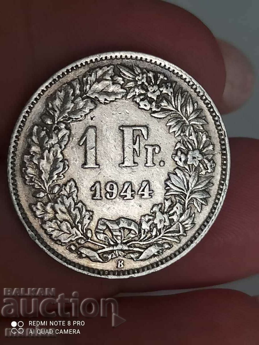 1 φράγκο ασήμι 1944