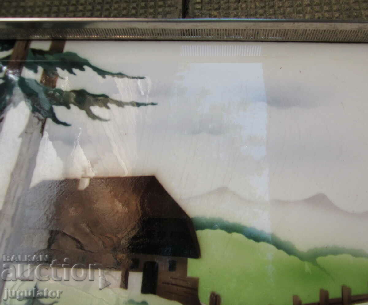 Auction  antique porcelain tray porcelain sideboard with metal fittings