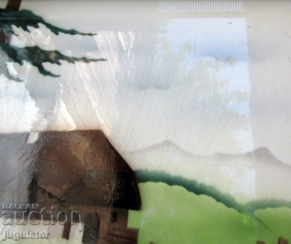 Delivery of antique porcelain tray porcelain sideboard with metal fittings