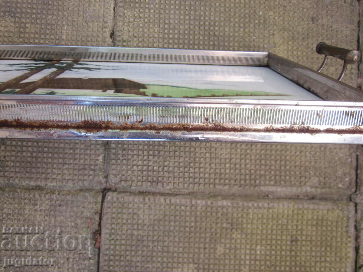 antique porcelain tray porcelain sideboard with metal fittings - 7