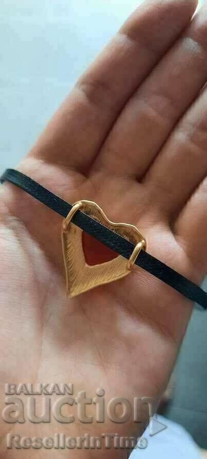 Nou set de cercei cu inimă și choker - 5