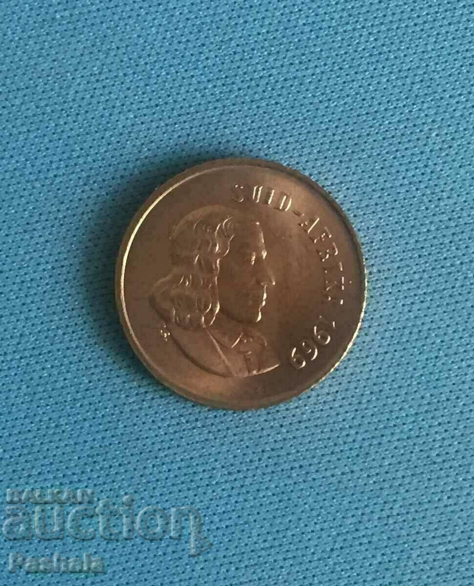 South Africa 1 cent 1969 with price 3.00 BGN | € 1.53