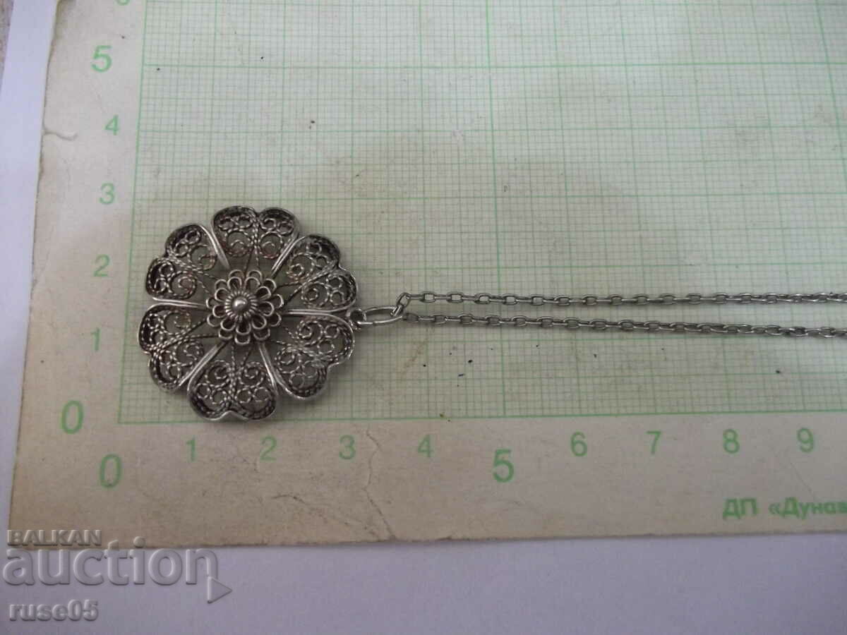 Silver chain with filigree pendant - 7.33 g. with price 25.00 BGN | € 12.78 Silver chain with filigree pendant - 7.33 g. with price 25.00 BGN | € 12.78