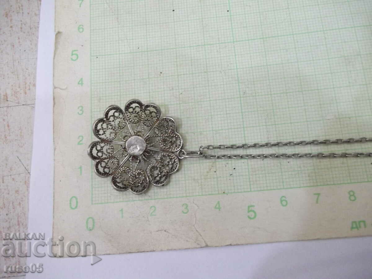 Silver chain with filigree pendant - 7.33 g. - 6 Silver chain with filigree pendant - 7.33 g. - 6