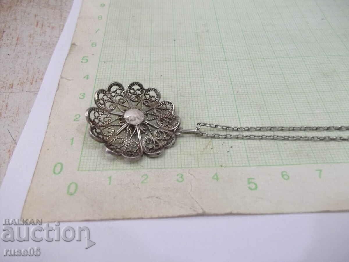 Silver chain with filigree pendant - 7.33 g. - 7 Silver chain with filigree pendant - 7.33 g. - 7