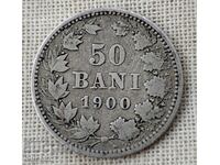 Сребърна монета 50 бани 1900 год./ крал Карол I