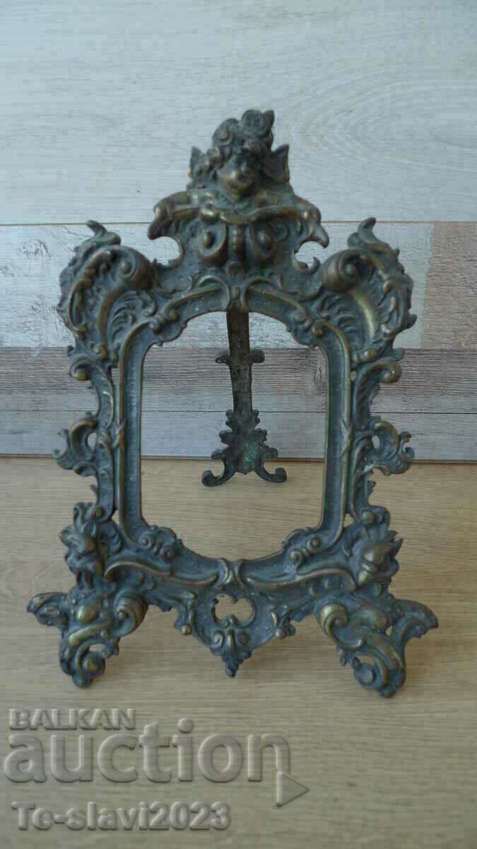 Antique Solid Bronze Picture Frame