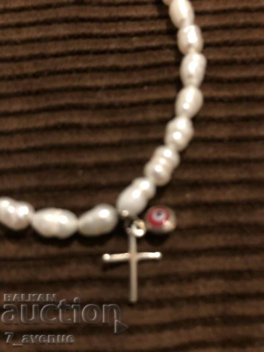 BRATARA DE PERLE, ARGINT, CRUCE cu preț 19.99 BGN | € 10.22 BRATARA DE PERLE, ARGINT, CRUCE cu preț 19.99 BGN | € 10.22