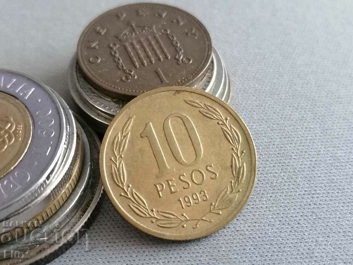 Монета - Чили - 10 песос | 1993г.