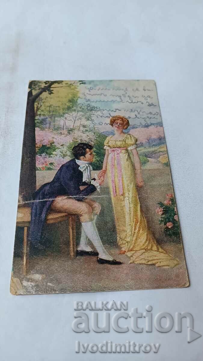 Postcard Man and Young Woman 1921