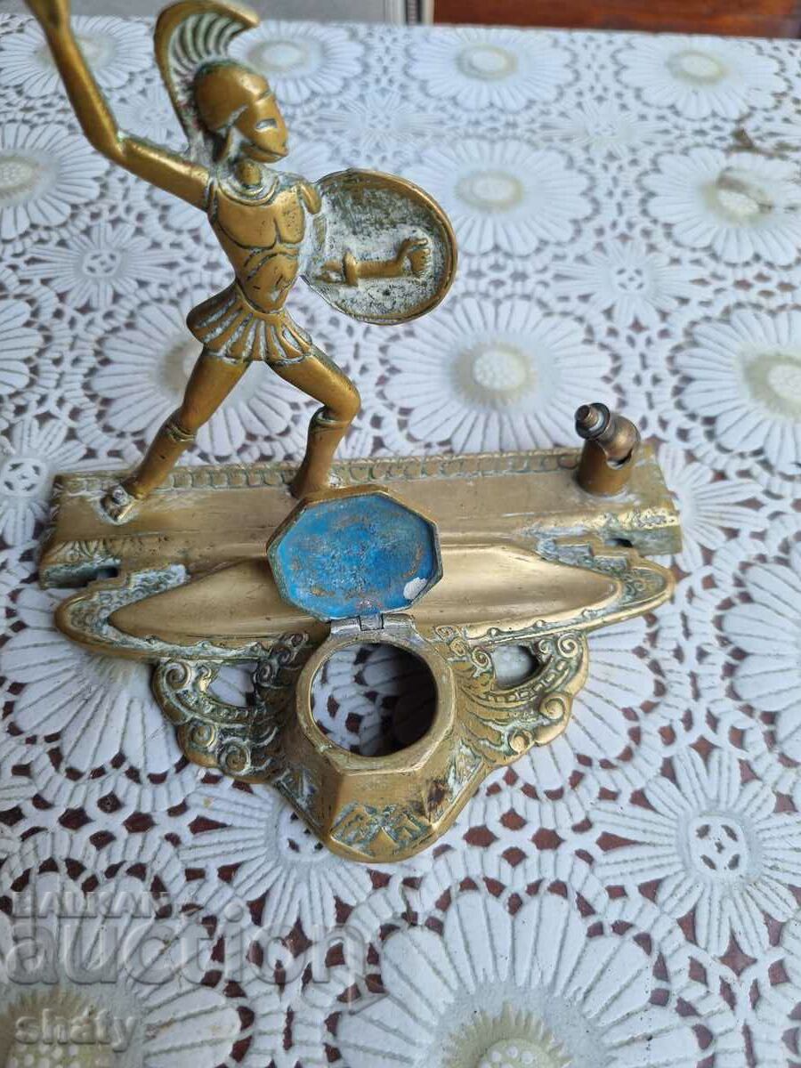 Delivery of Old bronze sculpture. Inkwell Delivery of Old bronze sculpture. Inkwell