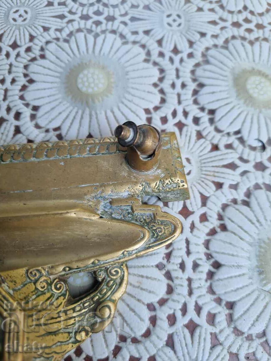 Sculptură veche din bronz. Călimară - 6