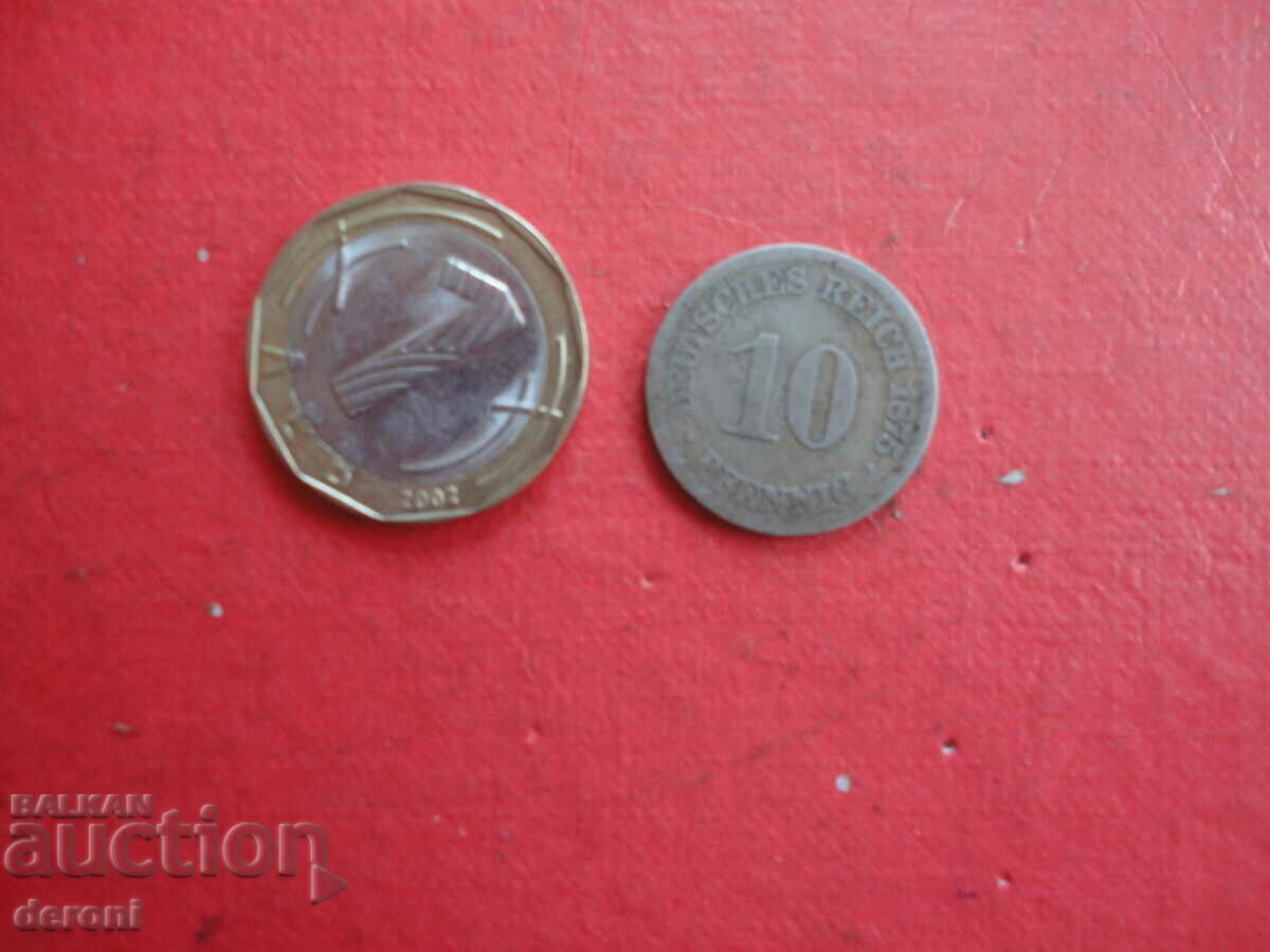 10 pfenning 1875 παλιό νόμισμα Γερμανία