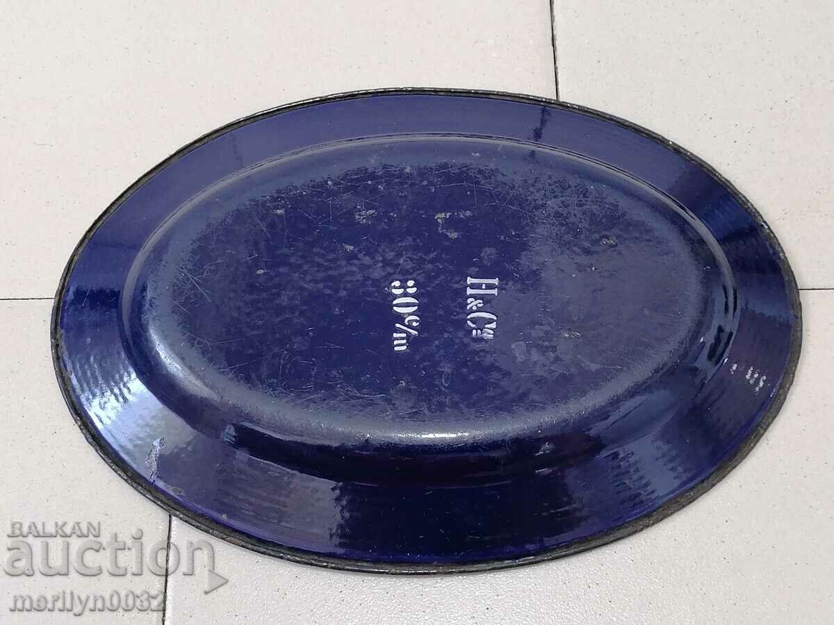 Old metal tray enamel tray, plateau - 5 Old metal tray enamel tray, plateau - 5