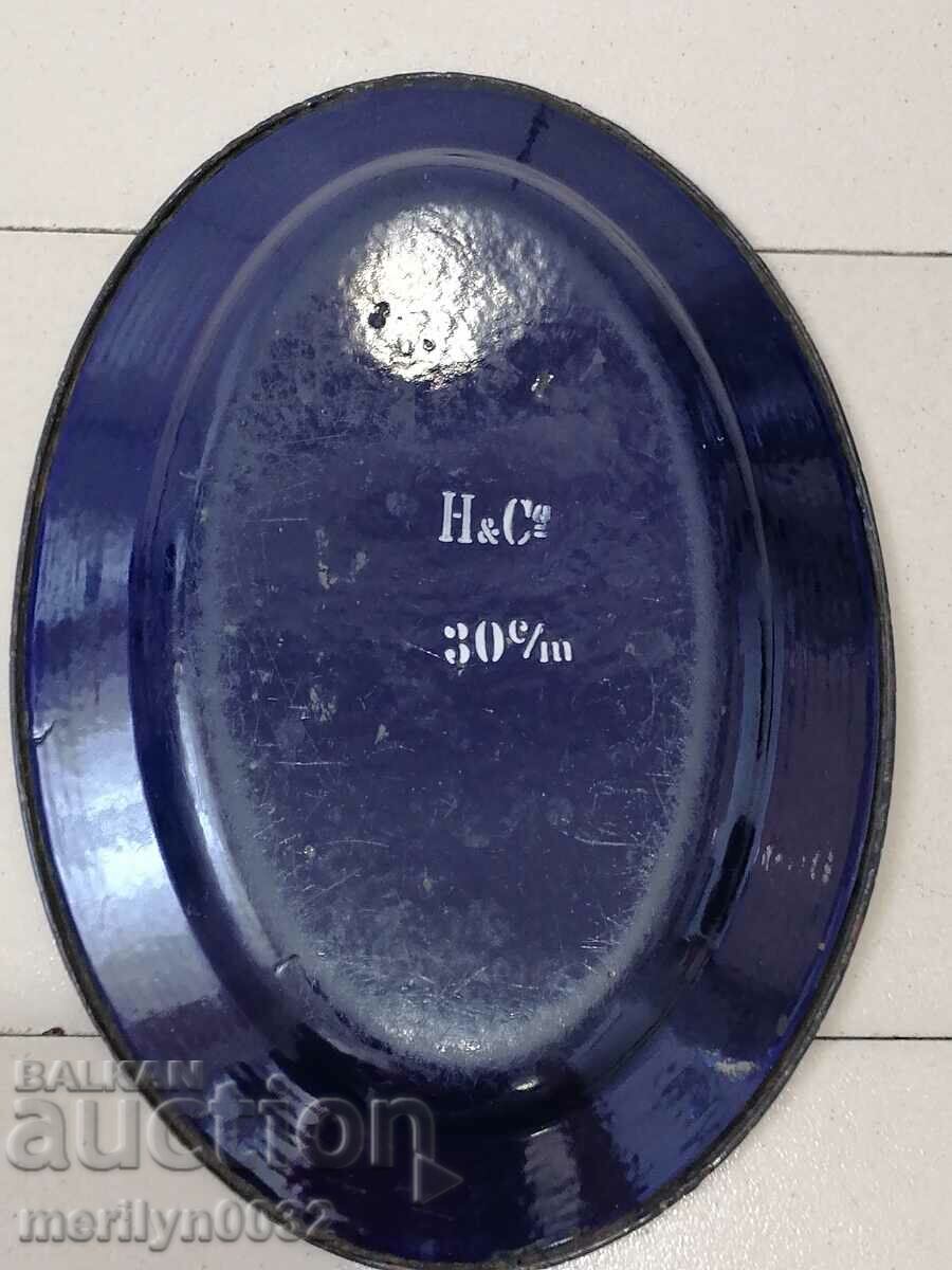 Old metal tray enamel tray, plateau - 6 Old metal tray enamel tray, plateau - 6