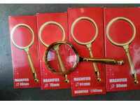 Luxury gold-plated magnifying glass with 3x magnification .90 mm