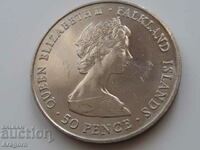Moneda jubiliară Insulele Falkland 50 pence 1981