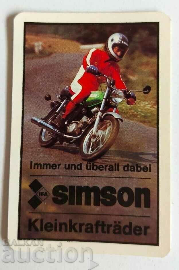 1986 SIMSON MOTORCYCLE SOCIAL CALENDAR CALENDAR