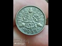 3 pence 1935 Marea Britanie argint