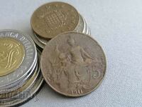 Монета - Франция - 5 сентима | 1911г.