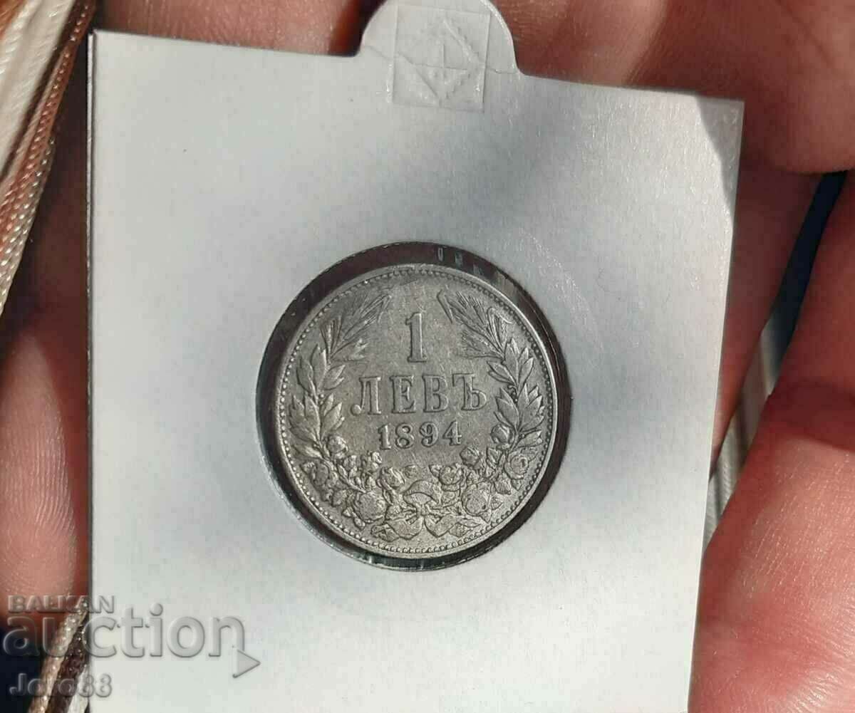 1 lev 1894 Silver coin Principality of Bulgaria 1 lev 1894 Silver coin Principality of Bulgaria