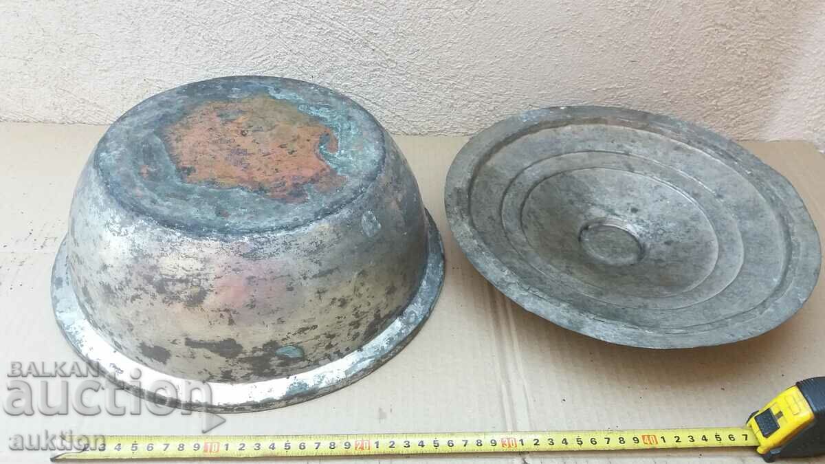 EXCELLENT WROUGHT RENAISSANCE COPPER POT - PLATED - 7 EXCELLENT WROUGHT RENAISSANCE COPPER POT - PLATED - 7