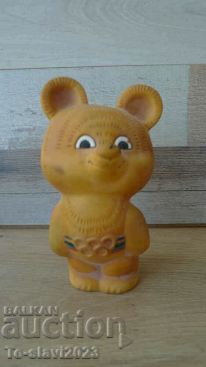 Misha the bear - old rubber toy - Olympics Moscow 1980
