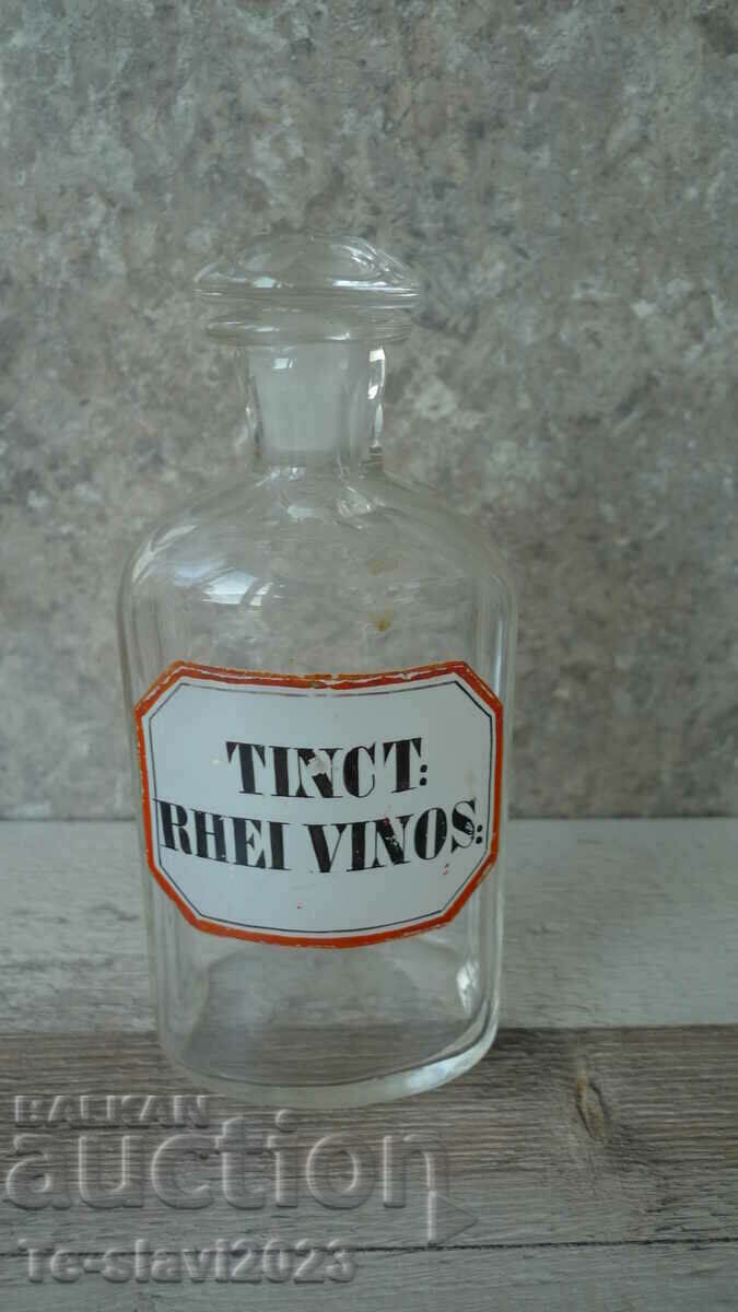 Sticla veche de sticla de farmacie - secolul al XIX-lea