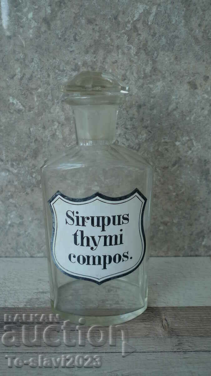 Παλιό γυάλινο μπουκάλι φαρμακείου - 19ος αιώνας