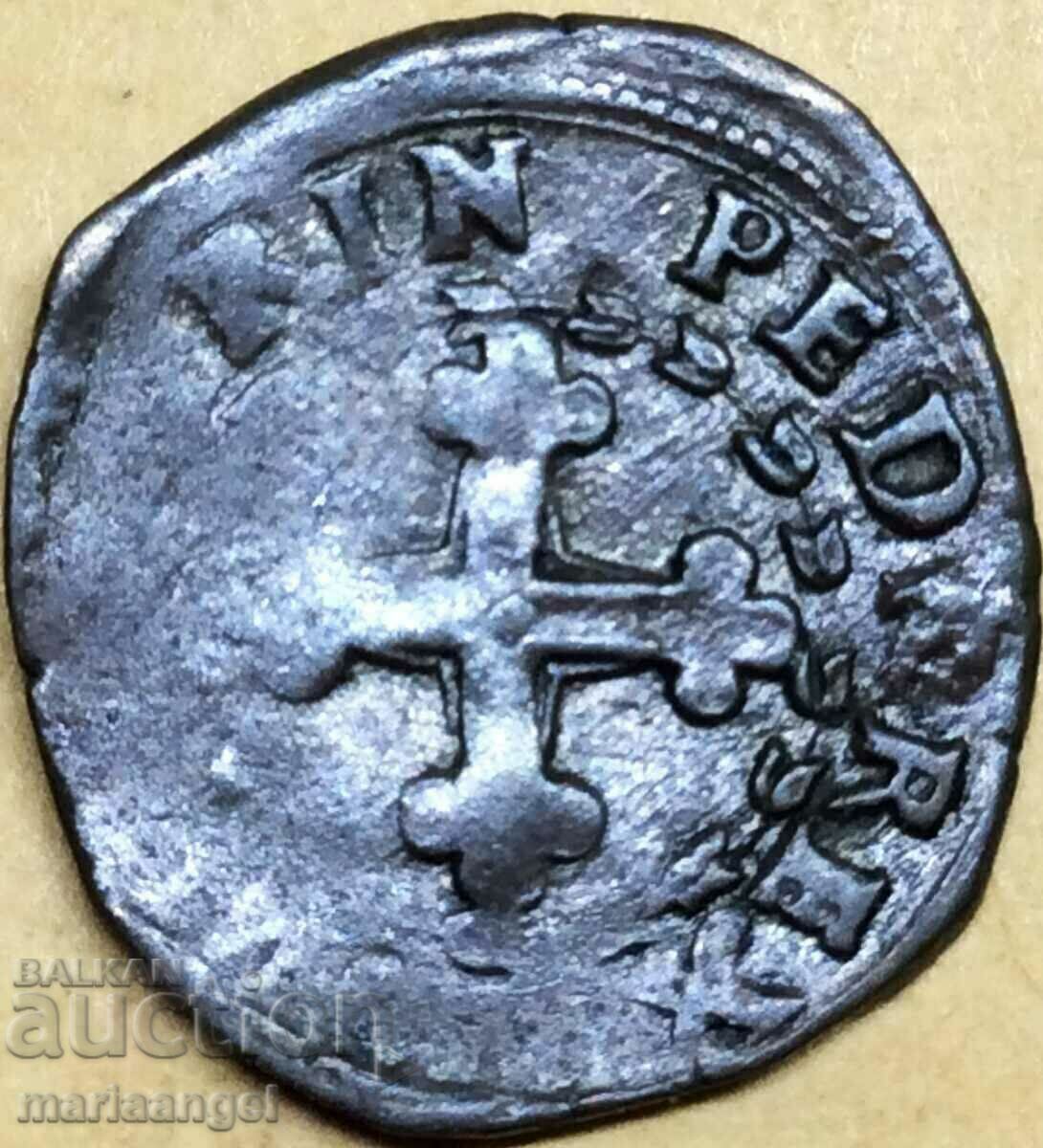 Савойа 3 денари 1635 Италия Виктор Емануил I - малка и рядка