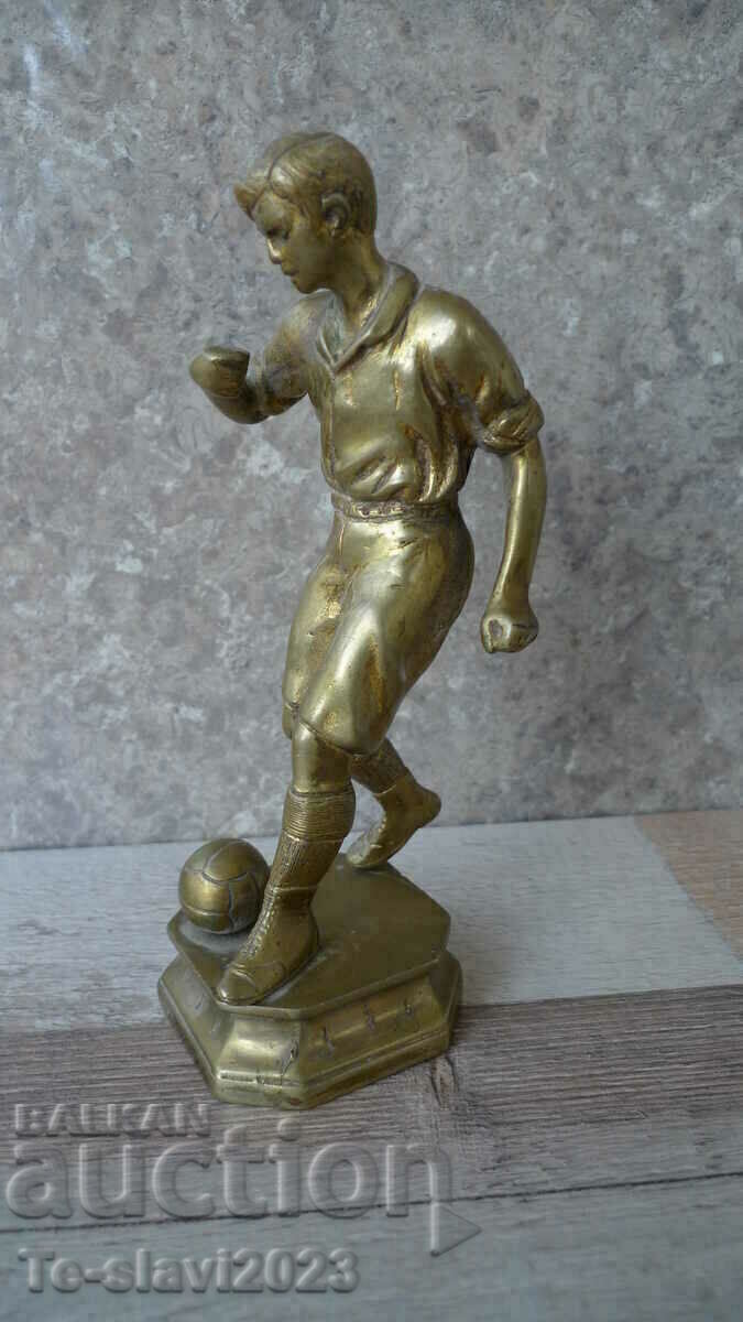 Old bronze figure of a football player - 1930