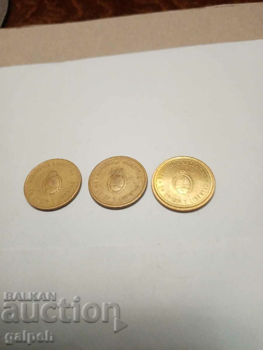 ARGENTINA LOT OF COINS 1992,3,2005 - 3 pcs. - BGN 3 with price 3.00 BGN | € 1.53 ARGENTINA LOT OF COINS 1992,3,2005 - 3 pcs. - BGN 3 with price 3.00 BGN | € 1.53